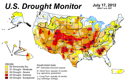 US drought monitor July 2012