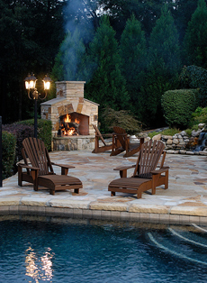 Outdoor Stone Fireplace