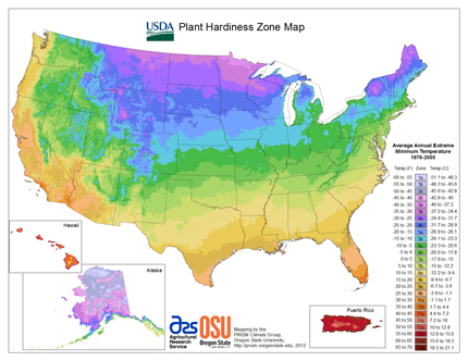 New USDA Plant Hardiness Zone Map