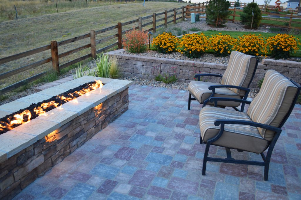 patio with lawn behind